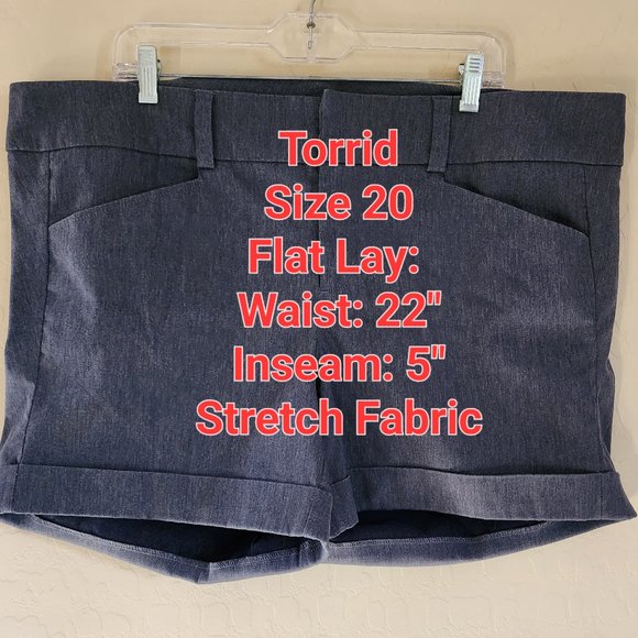 Torrid Women's Gray Stretch Dress Shorts with Cuffed Legs Pockets Size 20 - Picture 4 of 9